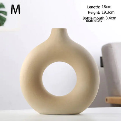 Nordic Round Hollow Ceramic Vase