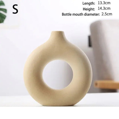 Nordic Round Hollow Ceramic Vase