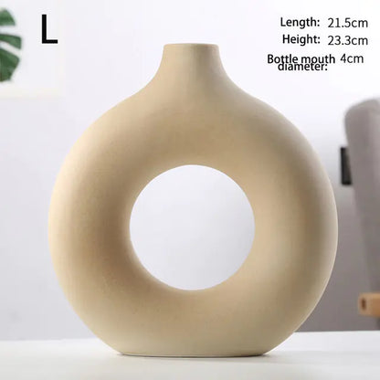 Nordic Round Hollow Ceramic Vase