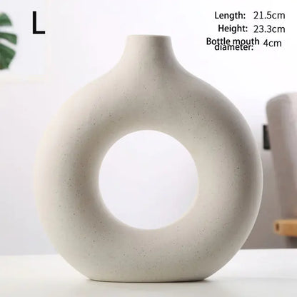 Nordic Round Hollow Ceramic Vase